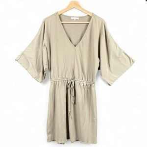 Z Supply M Taupe Boho Minimalist Neutral Airy Knee Length Dress Cotton Blend